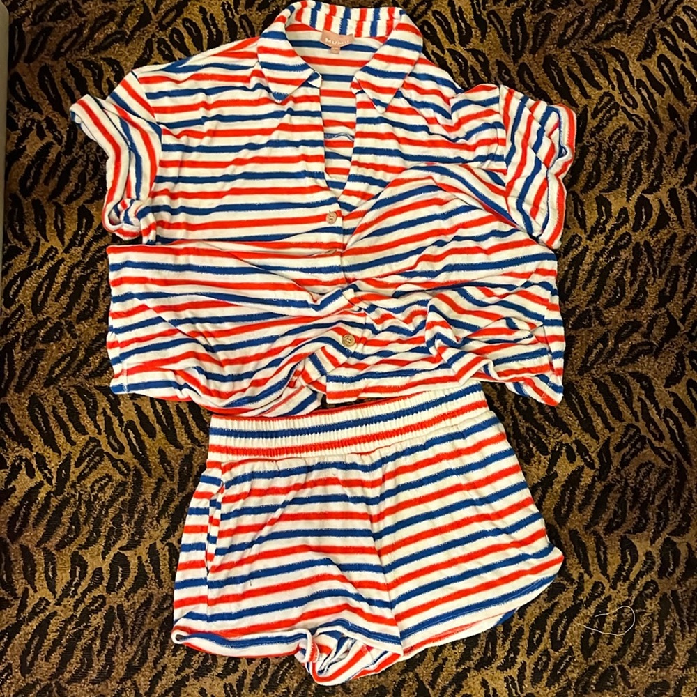 Show Me Your MuMu Striped Button-Up Set
